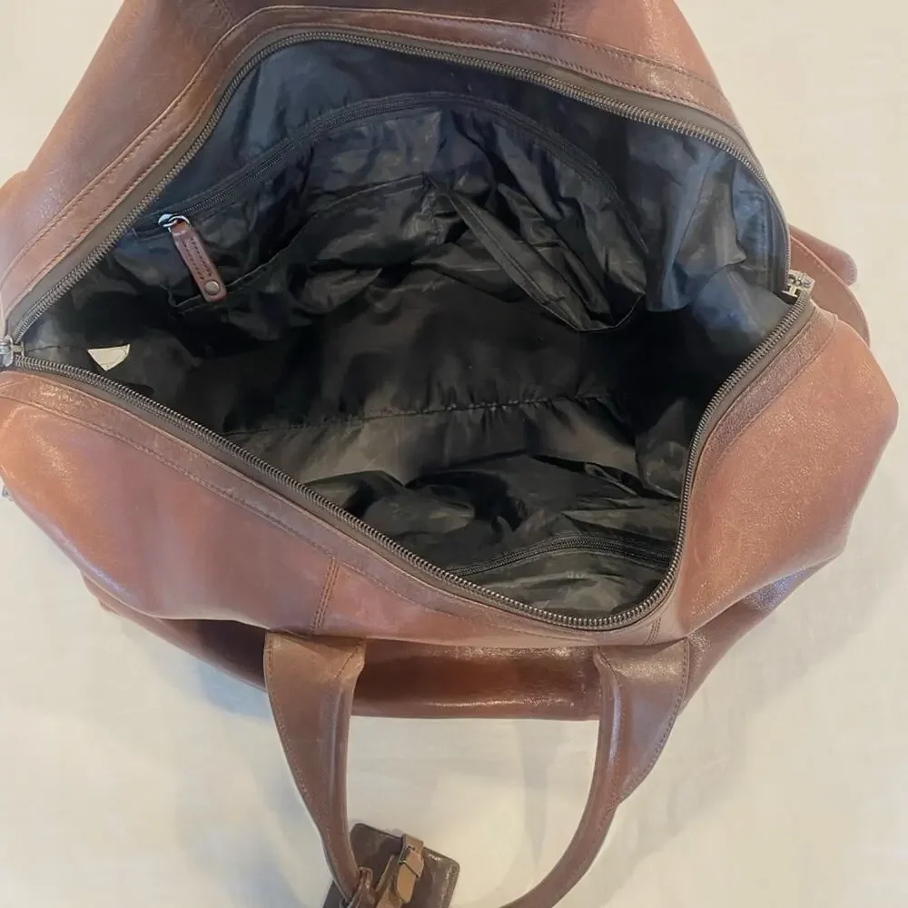 Kenneth Cole Leather Weekender Duffle Bag